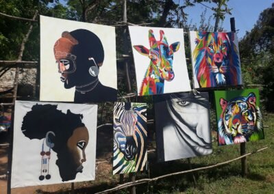 paintings on fence